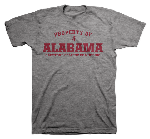 Property of Alabama Capstone College of Nursing 100% Cotton Gray T-shirt
