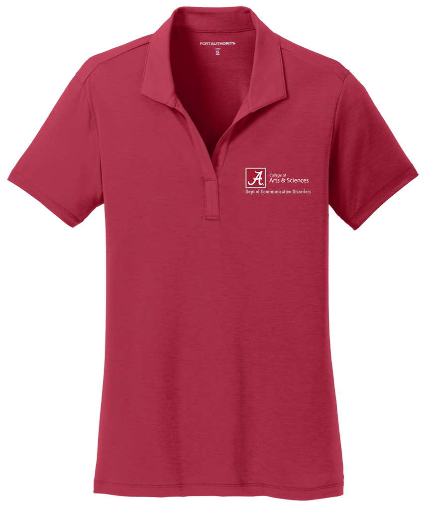 Dept. of Communicative Disorders Women's Performance Golf Shirt - Crimson