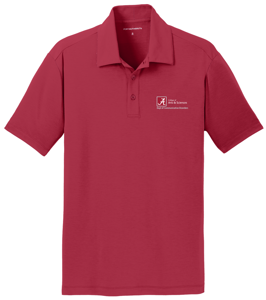 Dept. of Communicative Disorders Men's Performance Golf Shirt - Crimson